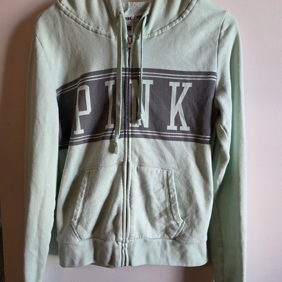 PINK Victoria's Secret Tops - PINK Victoria's Secret Mint Green Hoodie for Kids